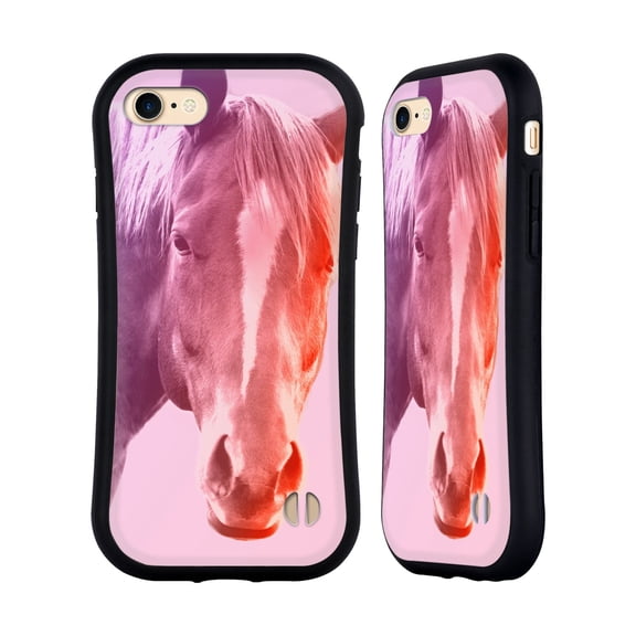 Head Case Designs Officially Licensed Mark Ashkenazi Pastel Potraits Horse Hybrid Case Compatible with Apple iPhone 7 / 8 / SE 2020 & 2022