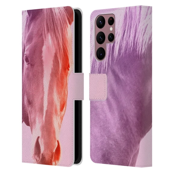 Head Case Designs Officially Licensed Mark Ashkenazi Pastel Potraits Horse Leather Book Wallet Case Cover Compatible with Samsung Galaxy S22 Ultra 5G