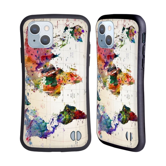 Head Case Designs Officially Licensed Mark Ashkenazi Pop Culture Map Of The World Hybrid Case Compatible with Apple iPhone 14