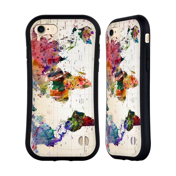 Head Case Designs Officially Licensed Mark Ashkenazi Pop Culture Map Of The World Hybrid Case Compatible with Apple iPhone 7 / 8 / SE 2020 & 2022