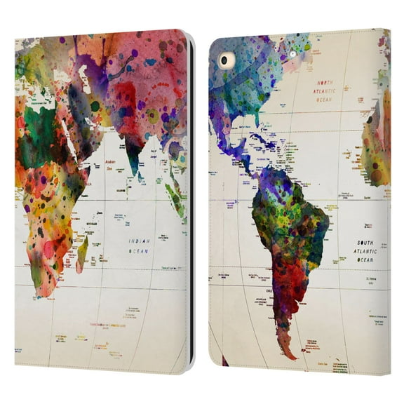 Head Case Designs Officially Licensed Mark Ashkenazi Pop Culture Map Of The World Leather Book Wallet Case Cover Compatible with Apple iPad 9.7 2017 / iPad 9.7 2018