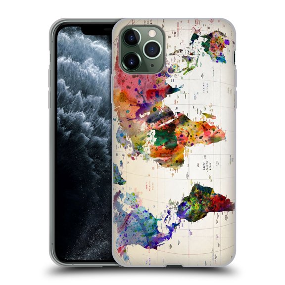 Head Case Designs Officially Licensed Mark Ashkenazi Pop Culture Map Of The World Soft Gel Case Compatible with Apple iPhone 11 Pro Max