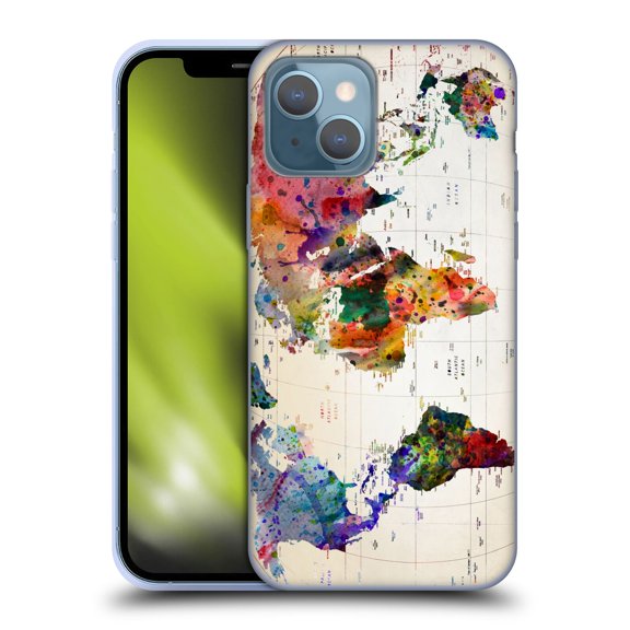Head Case Designs Officially Licensed Mark Ashkenazi Pop Culture Map Of The World Soft Gel Case Compatible with Apple iPhone 13