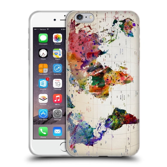 Head Case Designs Officially Licensed Mark Ashkenazi Pop Culture Map Of The World Soft Gel Case Compatible with Apple iPhone 6 Plus / iPhone 6s Plus
