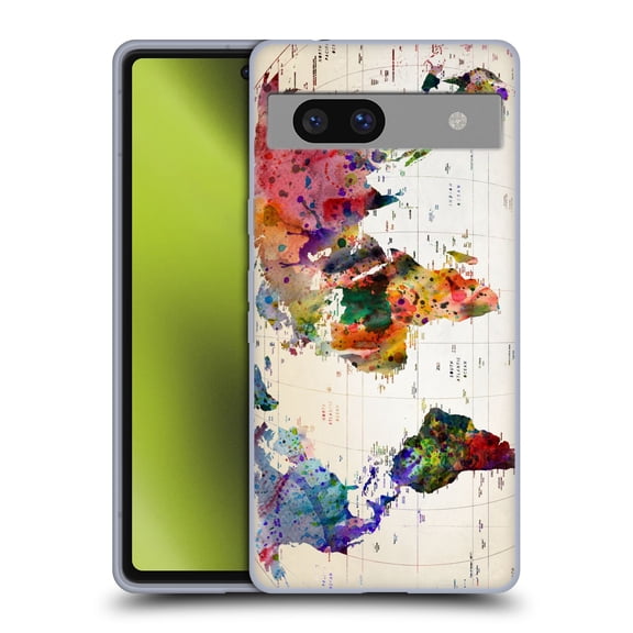 Head Case Designs Officially Licensed Mark Ashkenazi Pop Culture Map Of The World Soft Gel Case Compatible with Google Pixel 7a
