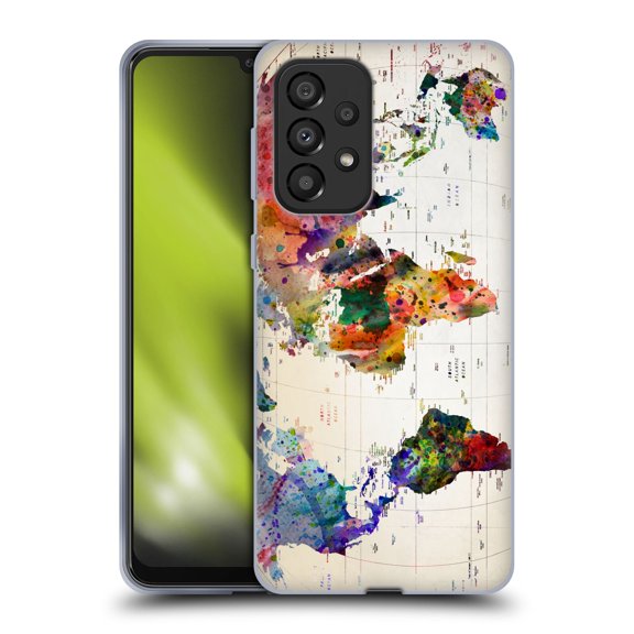 Head Case Designs Officially Licensed Mark Ashkenazi Pop Culture Map Of The World Soft Gel Case Compatible with Samsung Galaxy A33 5G (2022)