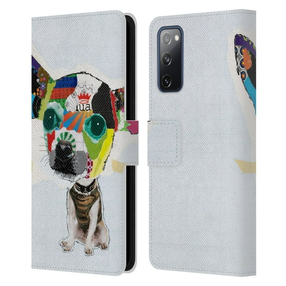 Head Case Designs Officially Licensed Michel Keck Dogs 3 Chihuahua 2 Leather Book Wallet Case Cover Compatible with Samsung Galaxy S20 FE / 5G