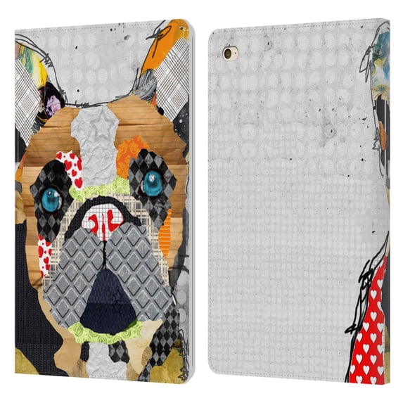 Head Case Designs Officially Licensed Michel Keck Dogs 3 French Bulldog Leather Book Wallet Case Cover Compatible with Apple iPad mini 4