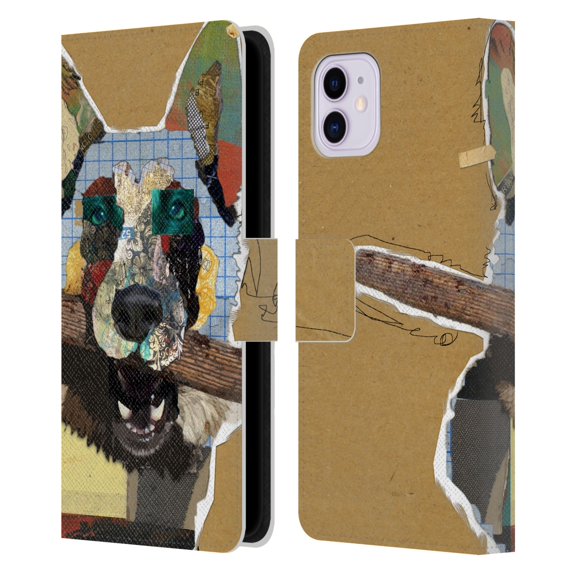 Head Case Designs Officially Licensed Michel Keck Dogs 3 German Shepherd Leather Book Wallet Case Cover Compatible with Apple iPhone 11