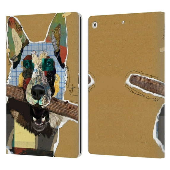 Head Case Designs Officially Licensed Michel Keck Dogs 3 German Shepherd Leather Book Wallet Case Cover Compatible with Apple iPad 10.2 2019/2020/2021