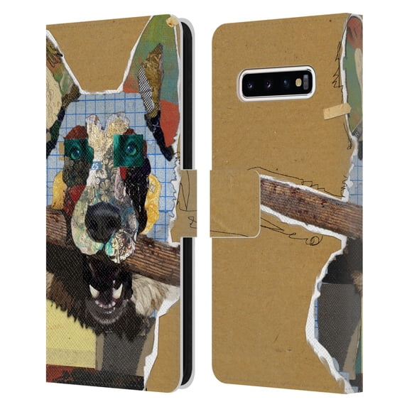 Head Case Designs Officially Licensed Michel Keck Dogs 3 German Shepherd Leather Book Wallet Case Cover Compatible with Samsung Galaxy S10+ / S10 Plus