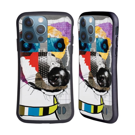 Head Case Designs Officially Licensed Michel Keck Dogs 3 Greyhound Hybrid Case Compatible with Apple iPhone 13 Pro