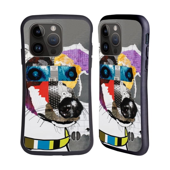 Head Case Designs Officially Licensed Michel Keck Dogs 3 Greyhound Hybrid Case Compatible with Apple iPhone 15 Pro