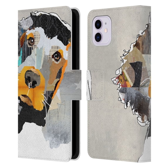 Head Case Designs Officially Licensed Michel Keck Dogs 3 Irish Setter Leather Book Wallet Case Cover Compatible with Apple iPhone 11