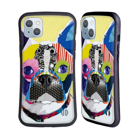 Head Case Designs Officially Licensed Michel Keck Dogs Boston Terrier Hybrid Case Compatible with Apple iPhone 14 Plus
