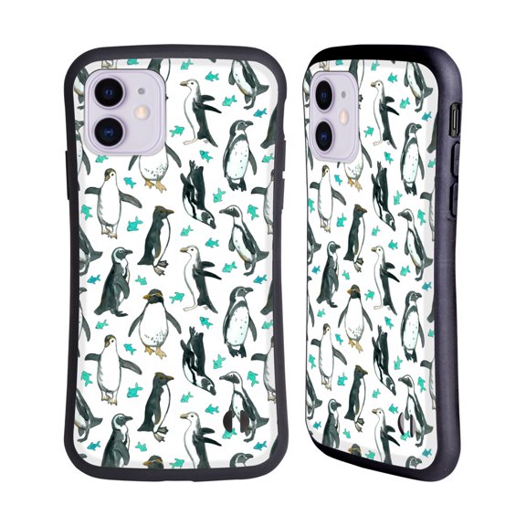 Head Case Designs Officially Licensed Micklyn Le Feuvre Animals 2 Little Penguins And Fish Hybrid Case Compatible with Apple iPhone 11