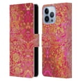 thumbnail image 1 of Head Case Designs Officially Licensed Micklyn Le Feuvre Mandala Hot Pink Gold and Orange Leather Book Wallet Case Cover Compatible with Apple iPhone 13 Pro Max, 1 of 6