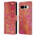 thumbnail image 1 of Head Case Designs Officially Licensed Micklyn Le Feuvre Mandala Hot Pink Gold and Orange Leather Book Wallet Case Cover Compatible with Google Pixel 7 Pro, 1 of 6