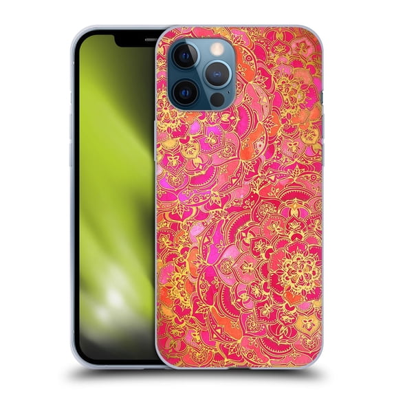 Head Case Designs Officially Licensed Micklyn Le Feuvre Mandala Hot Pink Gold and Orange Soft Gel Case Compatible with Apple iPhone 12 Pro Max