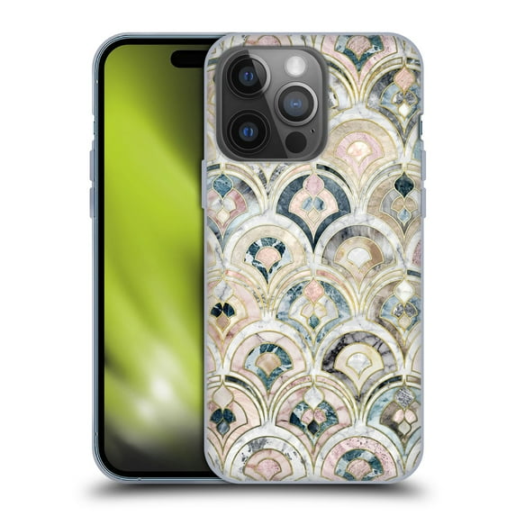 Head Case Designs Officially Licensed Micklyn Le Feuvre Marble Patterns Art Deco Tiles In Soft Pastels Soft Gel Case Compatible with Apple iPhone 14 Pro