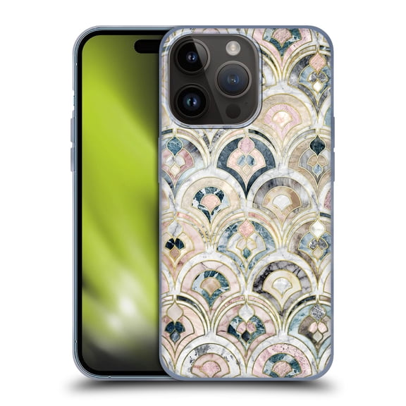 Head Case Designs Officially Licensed Micklyn Le Feuvre Marble Patterns Art Deco Tiles In Soft Pastels Soft Gel Case Compatible with Apple iPhone 15 Pro