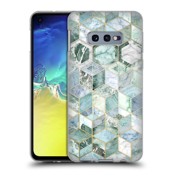 Head Case Designs Officially Licensed Micklyn Le Feuvre Marble Patterns Jade Honeycomb Soft Gel Case Compatible with Samsung Galaxy S10e