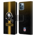 thumbnail image 1 of Head Case Designs NFL Pittsburgh Steelers Logo Helmet Leather Book Wallet Case Cover For Apple iPhone 12 / iPhone 12 Pro, 1 of 6