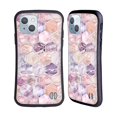 thumbnail image 1 of Head Case Designs Officially Licensed Micklyn Le Feuvre Marble Patterns Rose Quartz And Amethyst Stone And Hexagon Tile Hybrid Case Compatible with Apple iPhone 14, 1 of 7