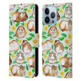 thumbnail image 1 of Head Case Designs Officially Licensed Micklyn Le Feuvre Patterns 2 Guinea Pigs And Daisies In Watercolour On Mint Leather Book Case Compatible with Apple iPhone 13 Pro, 1 of 6