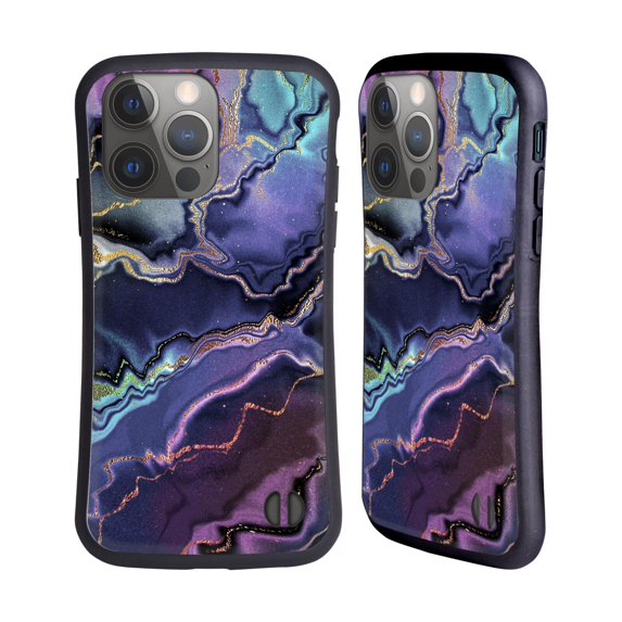 Head Case Designs Officially Licensed Monika Strigel Dream Waves Marble Purple 3 Hybrid Case Compatible with Apple iPhone 14 Pro