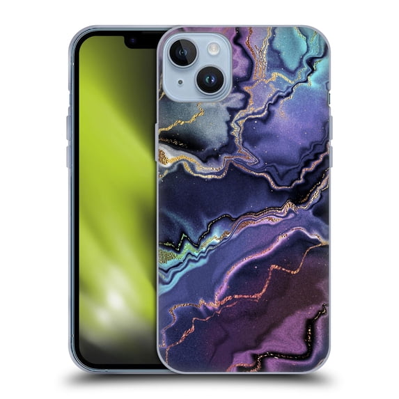 Head Case Designs Officially Licensed Monika Strigel Dream Waves Marble Purple 3 Soft Gel Case Compatible with Apple iPhone 14 Plus