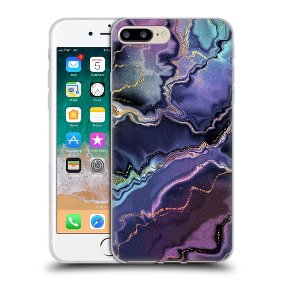 Head Case Designs Officially Licensed Monika Strigel Dream Waves Marble Purple 3 Soft Gel Case Compatible with Apple iPhone 7 Plus / iPhone 8 Plus