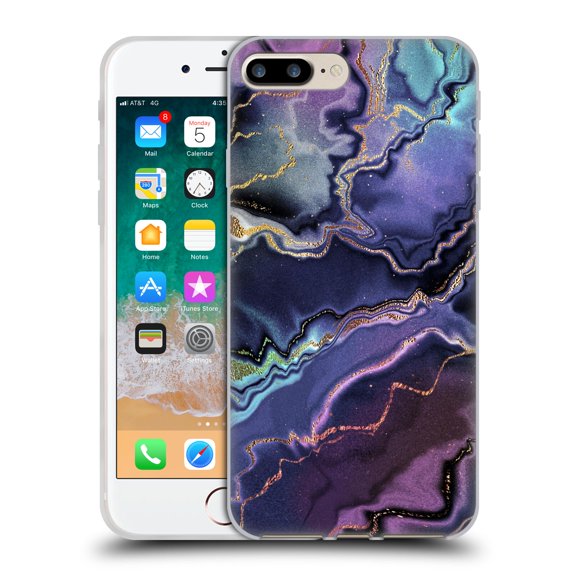 Head Case Designs Officially Licensed Monika Strigel Dream Waves Marble Purple 3 Soft Gel Case Compatible with Apple iPhone 7 Plus / iPhone 8 Plus