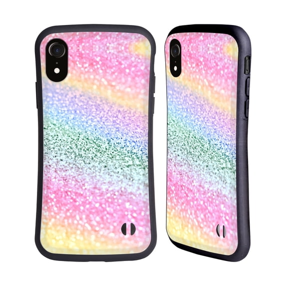 Head Case Designs Officially Licensed Monika Strigel Glitter Collection Unircorn Rainbow Hybrid Case Compatible with Apple iPhone XR