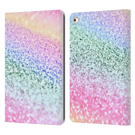 Head Case Designs Officially Licensed Monika Strigel Glitter Collection Unircorn Rainbow Leather Book Wallet Case Compatible with Apple iPad 9.7 2017 / iPad 9.7 2018