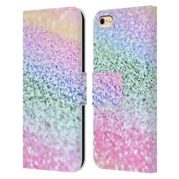 Head Case Designs Officially Licensed Monika Strigel Glitter Collection Unircorn Rainbow Leather Book Wallet Case Cover Compatible with Apple iPhone 6 / iPhone 6s