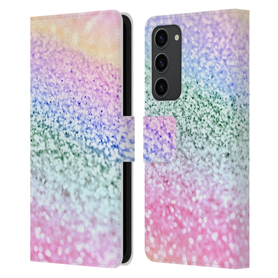 Head Case Designs Officially Licensed Monika Strigel Glitter Collection Unircorn Rainbow Leather Book Wallet Case Cover Compatible with Samsung Galaxy S23+ 5G