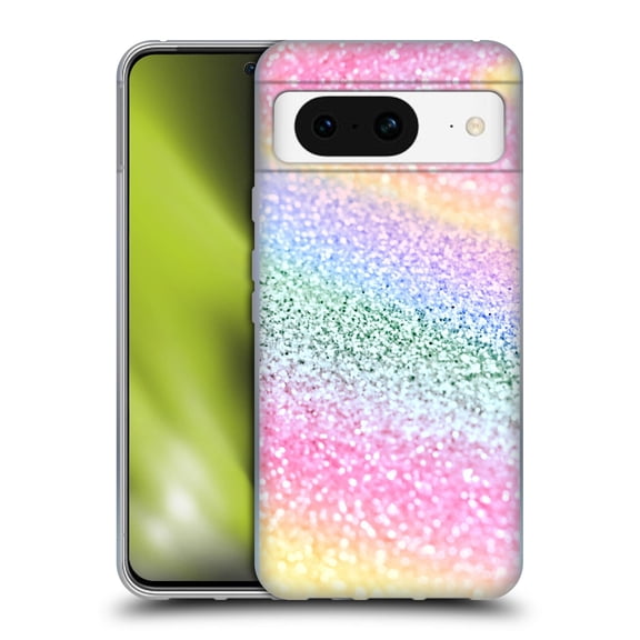 Head Case Designs Officially Licensed Monika Strigel Glitter Collection Unircorn Rainbow Soft Gel Case Compatible with Google Pixel 8