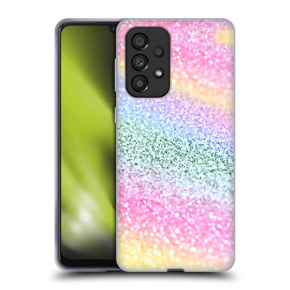 Head Case Designs Officially Licensed Monika Strigel Glitter Collection Unircorn Rainbow Soft Gel Case Compatible with Samsung Galaxy A33 5G (2022)