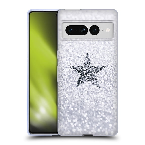 Head Case Designs Officially Licensed Monika Strigel Glitter Star Pastel Winter Snow Soft Gel Case Compatible with Google Pixel 7 Pro