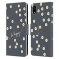 thumbnail image 1 of Head Case Designs Officially Licensed Monika Strigel Happy Daisy Grey Leather Book Wallet Case Cover Compatible with Apple iPhone XR, 1 of 6