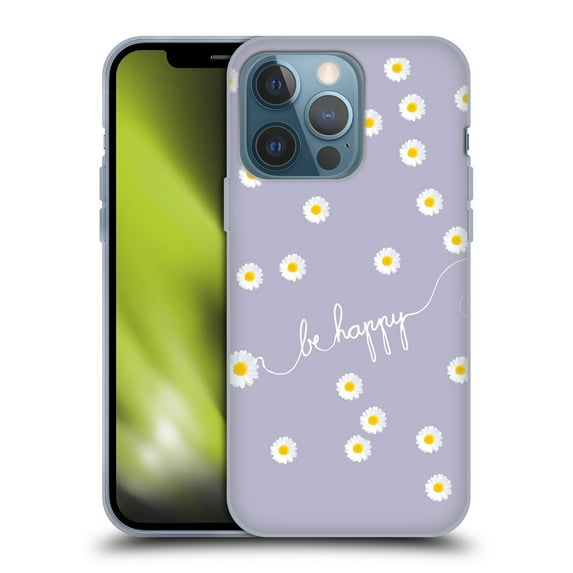 Head Case Designs Officially Licensed Monika Strigel Happy Daisy Lavender Soft Gel Case Compatible with Apple iPhone 13 Pro