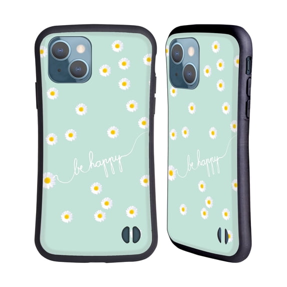 Head Case Designs Officially Licensed Monika Strigel Happy Daisy Mint Hybrid Case Compatible with Apple iPhone 13
