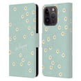 thumbnail image 1 of Head Case Designs Officially Licensed Monika Strigel Happy Daisy Mint Leather Book Wallet Case Cover Compatible with Apple iPhone 15 Pro, 1 of 6