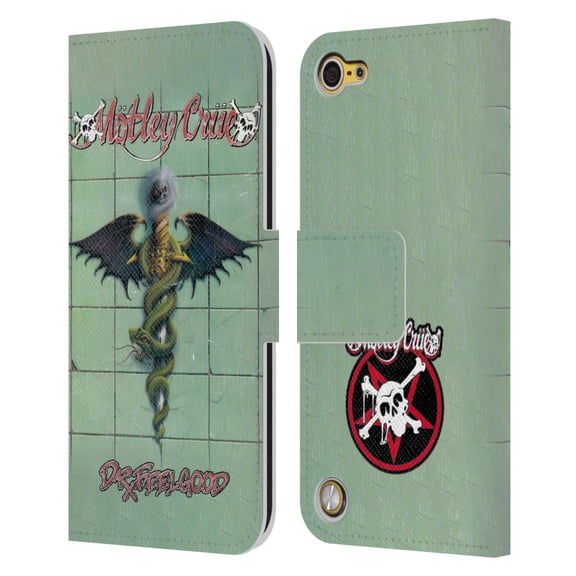 Head Case Designs Officially Licensed Motley Crue Albums Dr. Feelgood Leather Book Wallet Case Cover Compatible with Apple iPod Touch 5G 5th Gen
