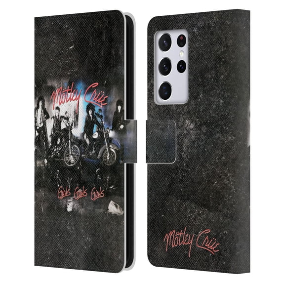 Head Case Designs Officially Licensed Motley Crue Albums Girls Girls Girls Leather Book Wallet Case Cover Compatible with Samsung Galaxy S21 Ultra 5G