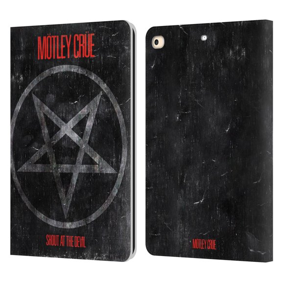 Head Case Designs Officially Licensed Motley Crue Albums SATD Star Leather Book Wallet Case Cover Compatible with Apple iPad 9.7 2017 / iPad 9.7 2018