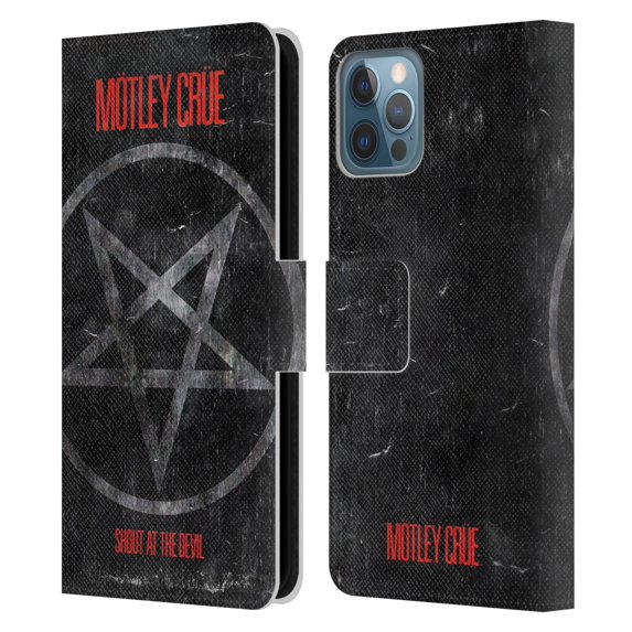 Head Case Designs Officially Licensed Motley Crue Albums SATD Star Leather Book Wallet Case Cover Compatible with Apple iPhone 12 / iPhone 12 Pro