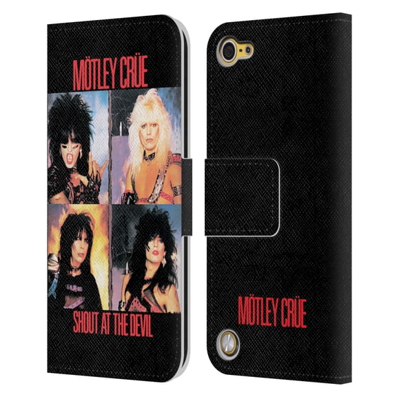 Head Case Designs Officially Licensed Motley Crue Albums Shout At The Devil Leather Book Wallet Case Cover Compatible with Apple iPod Touch 5G 5th Gen