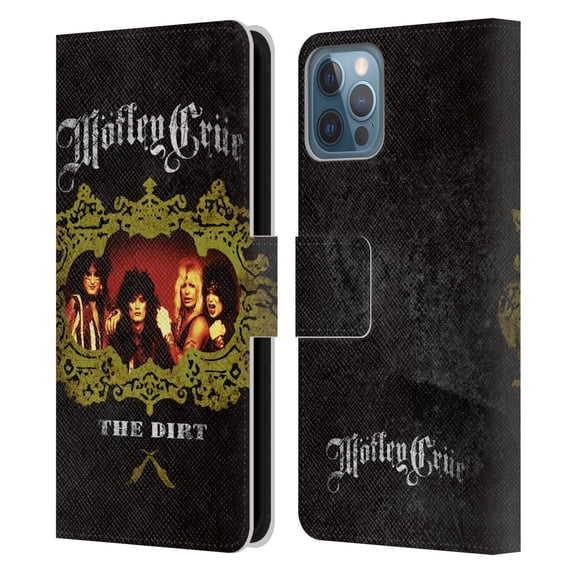 Head Case Designs Officially Licensed Motley Crue Key Art The Dirt Frame Leather Book Wallet Case Cover Compatible with Apple iPhone 12 / iPhone 12 Pro